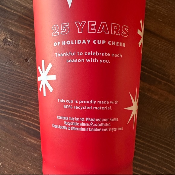 New Starbucks 2022 Red Star Print Cup Day Grande Hot Cup with Lid 16 Oz. - Picture 7 of 10